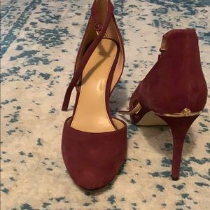 Michael Kors burgundy suede pumps